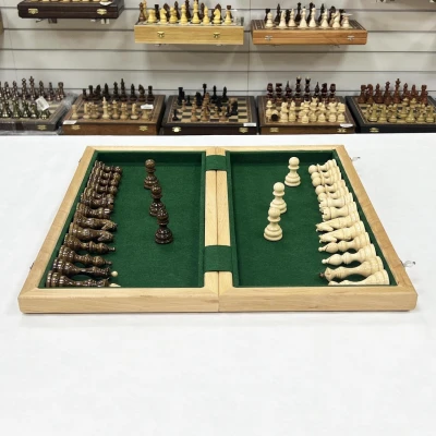 Шахматы подарочные из орех и граб доска 50 на 50 см