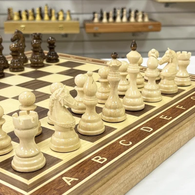 Шахматы подарочные из орех и граб доска 50 на 50 см