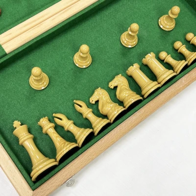 Шахматы турнирные Королевский Стаунтон с утяжелением доска 50 на 50 см красное дерево