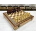 Шахматный ларец красное дерево с фигурами Wellington 52 см