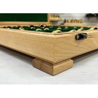 Шахматный ларец красное дерево с фигурами красный композит 52 см