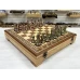 Шахматный ларец красное дерево с фигурами Антик 52 см