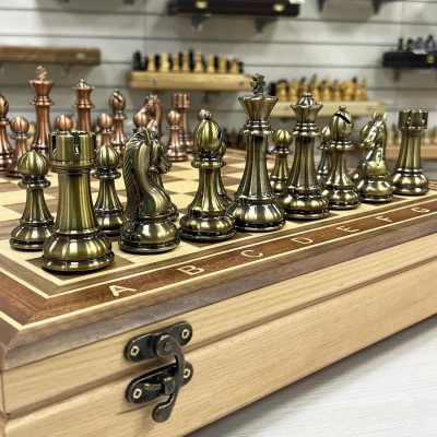 Шахматный ларец орех Антик 52 см