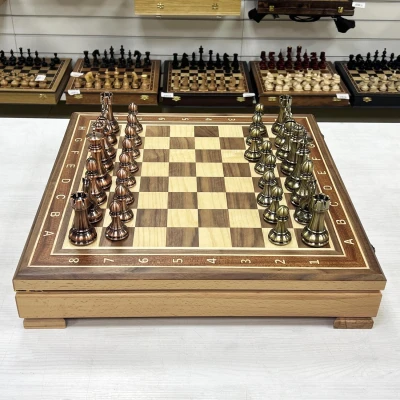 Шахматный ларец орех Антик 52 см