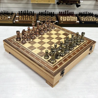 Шахматный ларец орех Антик 52 см