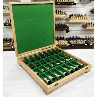 Шахматный ларец орех с фигурами Резной конь 52 см