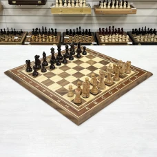 Шахматы нескладные орех с фигурами Суприм из дуба
