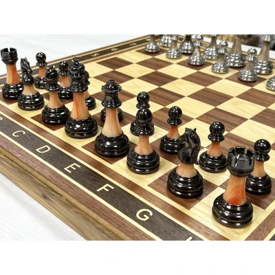 Набор 3 в 1 шахматы-нарды-шашки Красное дерево итальянский дизайн