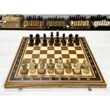 Набор 3 в 1 шахматы-нарды-шашки Турнирный красное дерево/граб