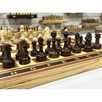 Набор 3 в 1 шахматы-нарды-шашки Турнирный красное дерево/граб