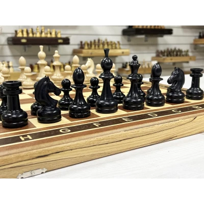 Набор 3 в 1 шахматы-нарды-шашки Красное дерево Турнирный