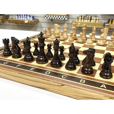 Шахматы-нарды-шашки Красное дерево Суприм