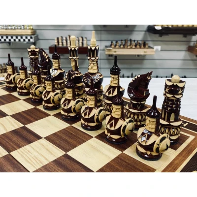Шахматы нарды шашки с резными фигурами Круглые щиты