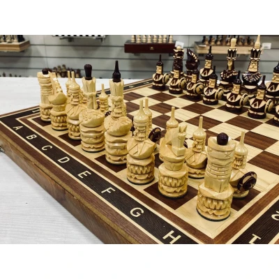 Шахматы нарды шашки с резными фигурами Круглые щиты