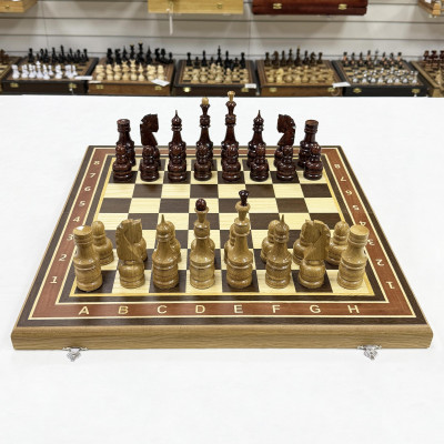 Шахматы деревянные венге с фигурами из дуба большие