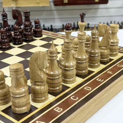 Шахматы деревянные венге с фигурами из дуба большие