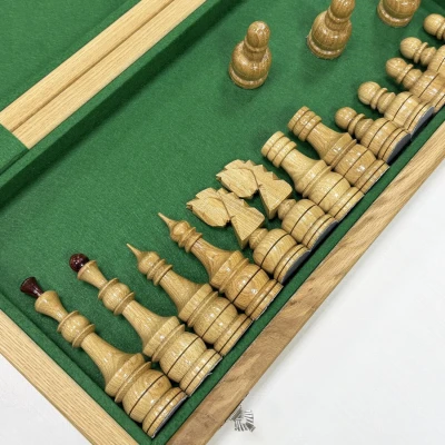 Шахматы деревянные венге с фигурами из дуба большие