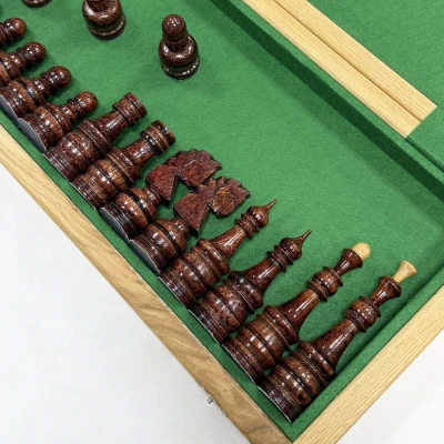 Шахматы деревянные венге с фигурами из дуба большие
