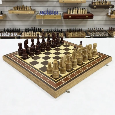 Шахматы деревянные венге с фигурами из дуба большие