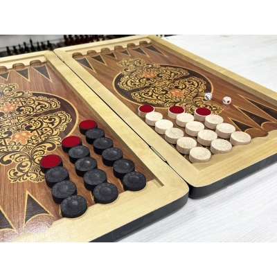 Нарды кожаные Презент Большие 60 см + фишки Люкс