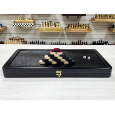 Нарды кожаные Презент средние 50 см + фишки Люкс