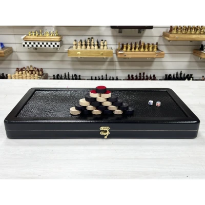 Нарды кожаные Презент средние 50 см + фишки Люкс