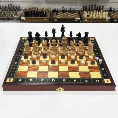 Шахматы-нарды-шашки Презент люкс