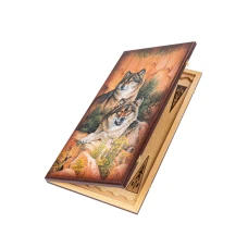 Нарды деревянные большие Волки 60 см с фишками из бука Люкс