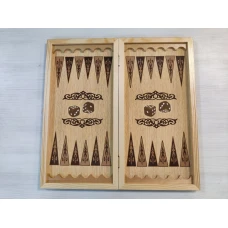 Нарды деревянные большие Волки 60 см с фишками из бука Люкс