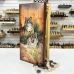 Нарды деревянные подарочные с цветным рисунком Волки средние 50 см