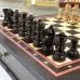 Шахматы в ларце с выдвижными ящиками из дерева венге и карельской березы Стаунтон люкс