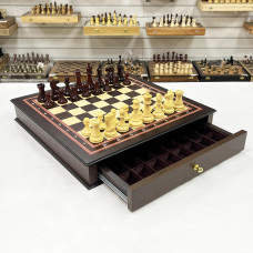 Шахматный ларец с выдвижными ящиками венге Ретро падук