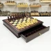 Шахматный ларец с выдвижными ящиками венге Ретро падук