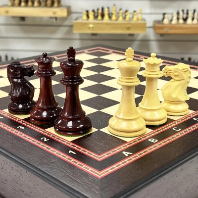 Шахматный ларец с выдвижными ящиками венге Ретро падук