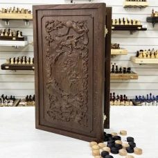 Нарды подарочные Соколиная охота из массива бука