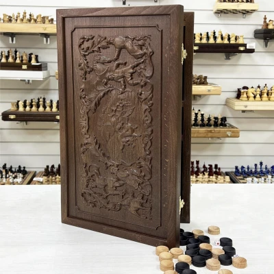 Нарды подарочные Соколиная охота из массива бука