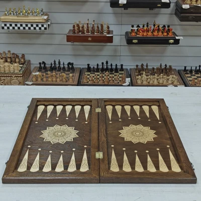 Нарды деревянные Царь Зверей подарочные большие