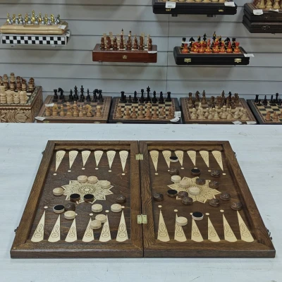 Нарды деревянные Царь Зверей подарочные большие