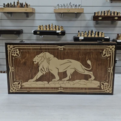 Нарды деревянные Царь Зверей подарочные большие
