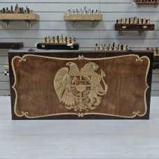 Нарды деревянные Герб Армении подарочные большие