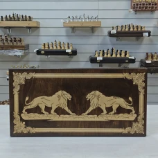 Нарды деревянные Львы подарочные большие