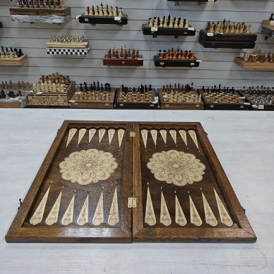 Нарды деревянные Львы подарочные большие