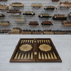 Нарды деревянные Цветочный узор подарочные средние