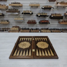 Нарды деревянные Цветочный узор подарочные средние