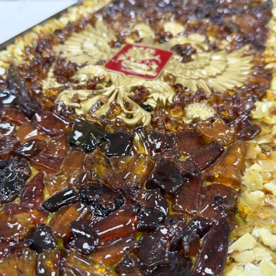 Нарды из янтаря Герб РФ эксклюзивные большие 60 см Нарды из янтаря Герб РФ эксклюзивные большие 60 см