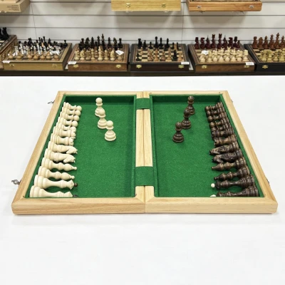 Шахматы деревянные орех Бастион матовые