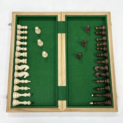 Шахматы деревянные орех Бастион матовые