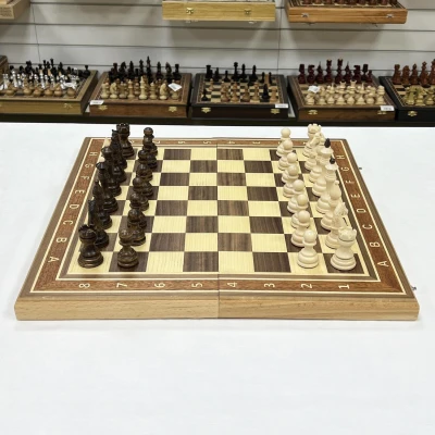 Шахматы деревянные орех Бастион матовые