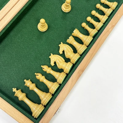 Шахматы турнирные орех с фигурами Стаунтон мини из композита большие