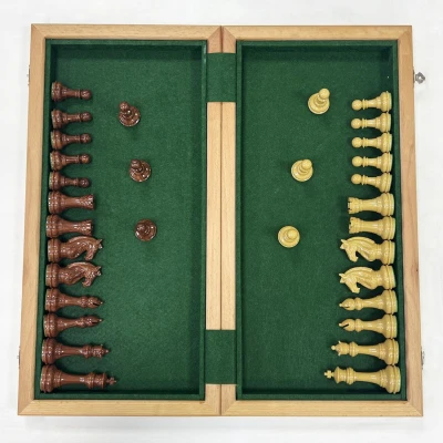 Шахматы турнирные орех с фигурами Стаунтон мини из композита большие